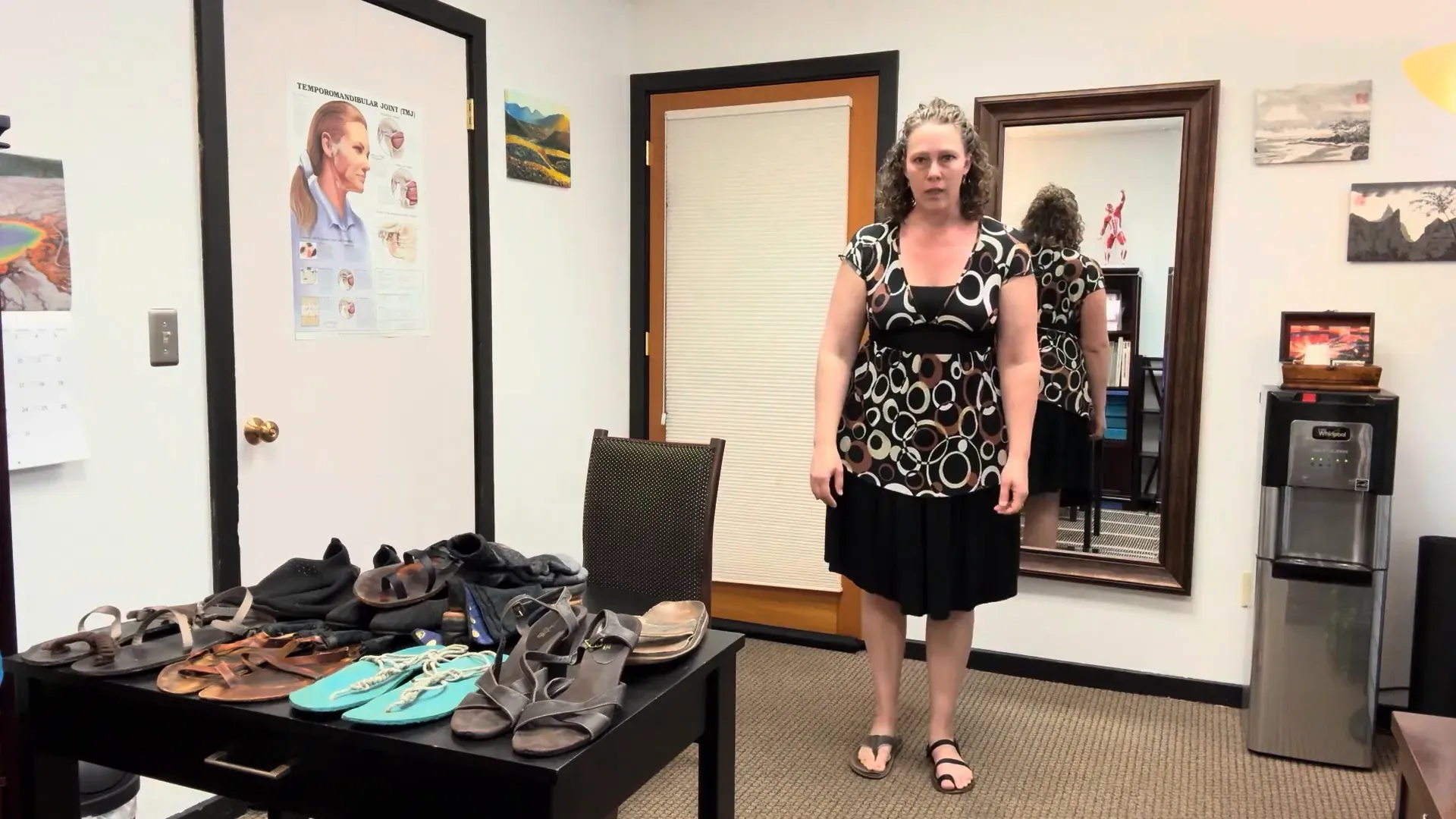 Emily showing different types of shoes